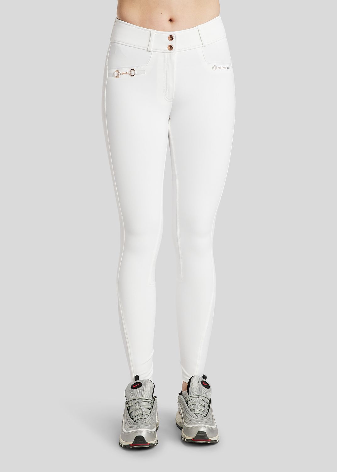 Molly Yati Breeches w. Rosegold Detalis - Fullgrip, White 