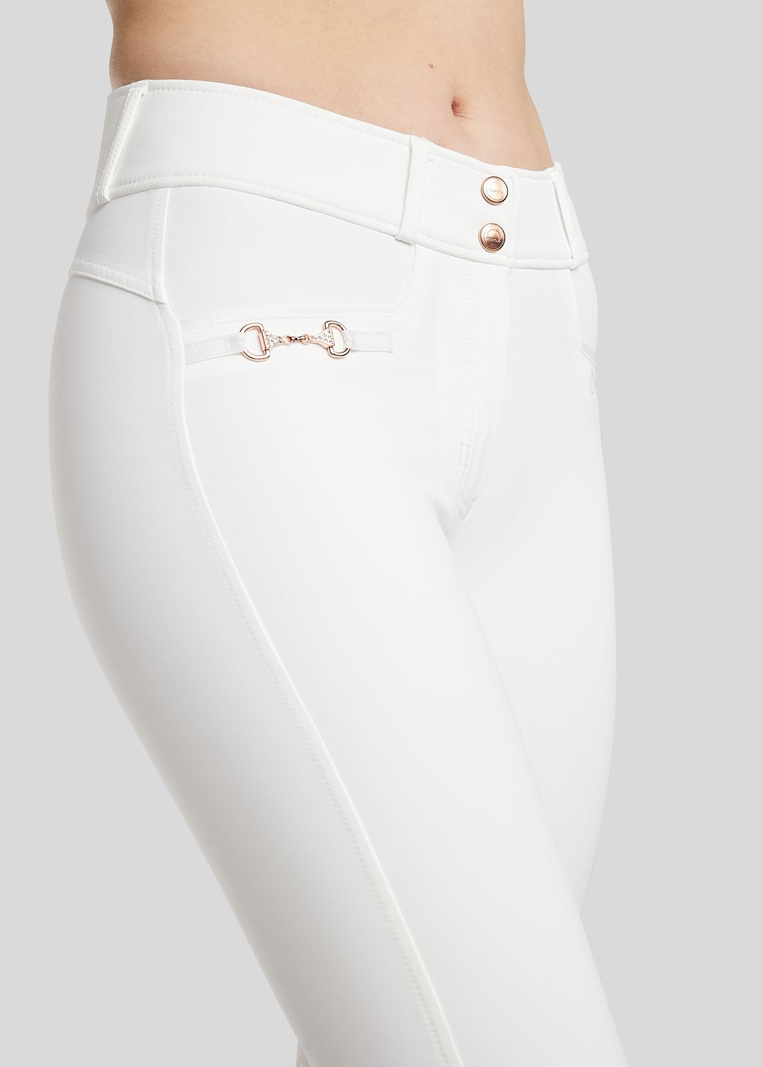 Molly Yati Breeches w. Rosegold Detalis - Fullgrip, White 