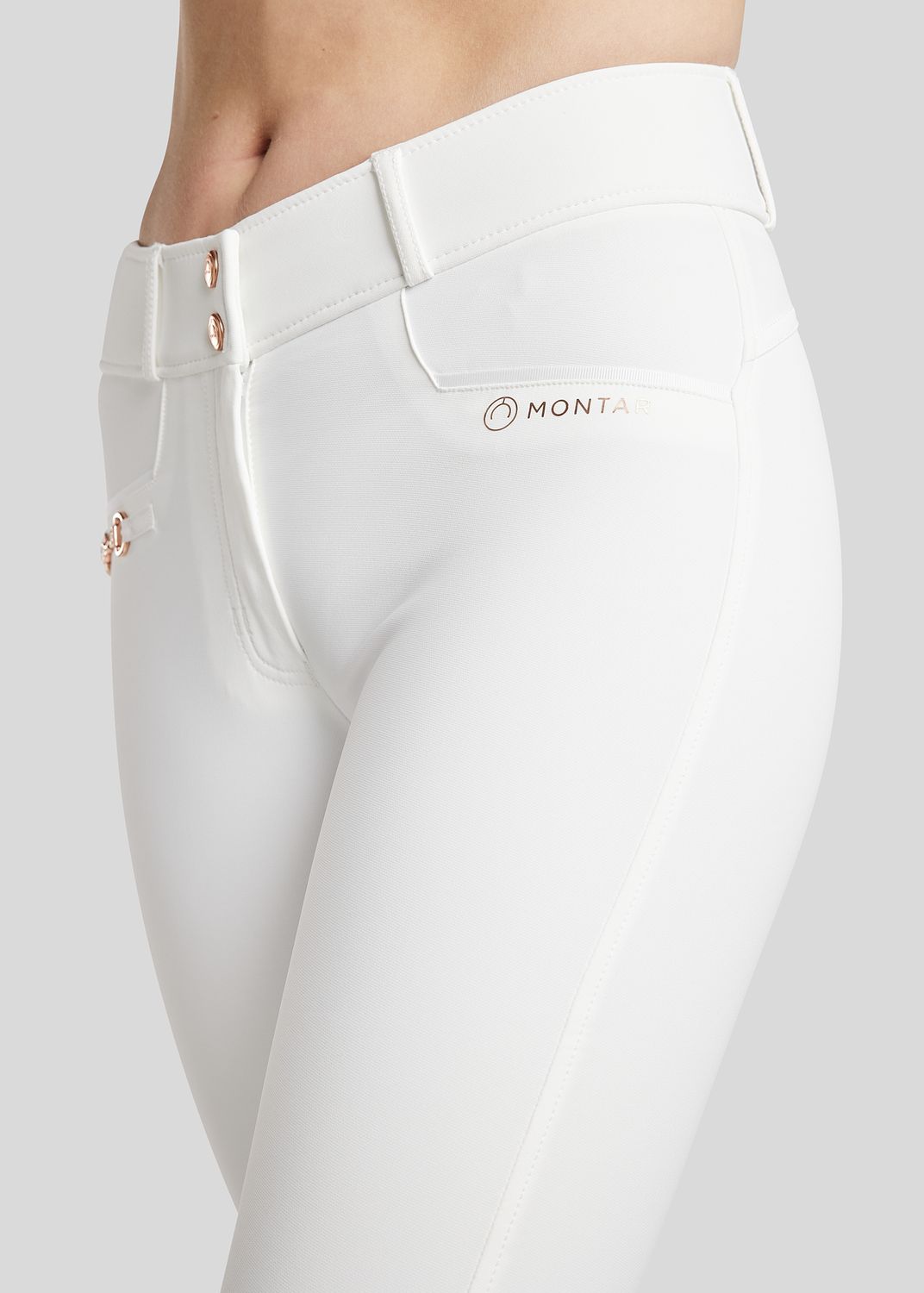 Molly Yati Breeches w. Rosegold Detalis - Fullgrip, White 