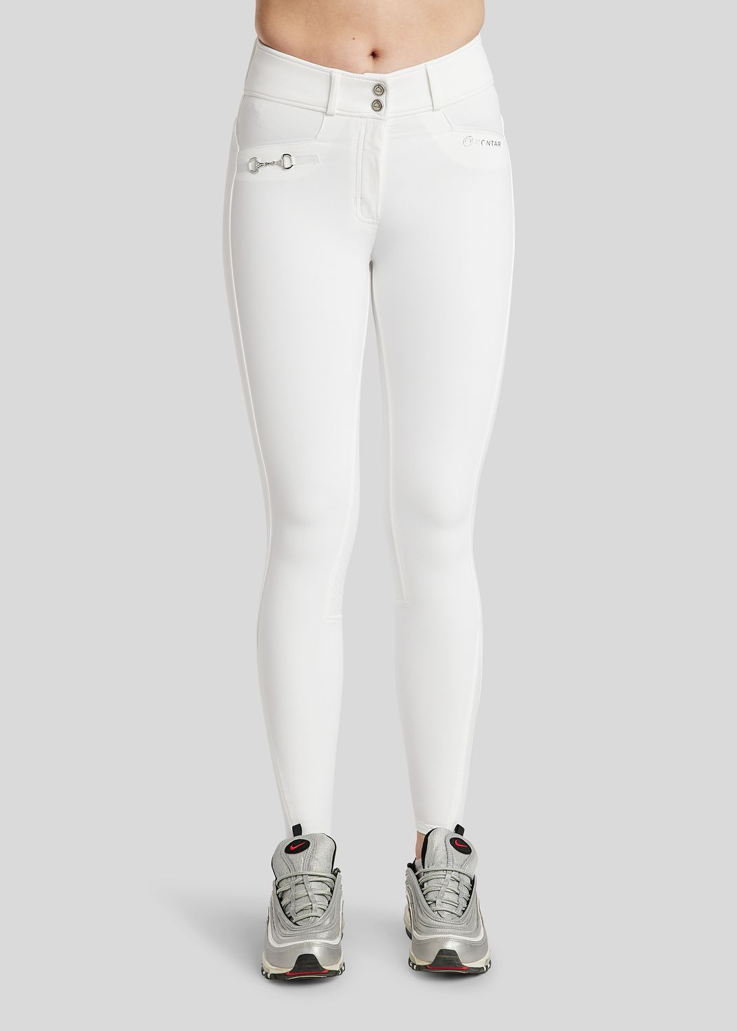 Molly Yati Breeches w. Silver Details - Fullgrip, White 