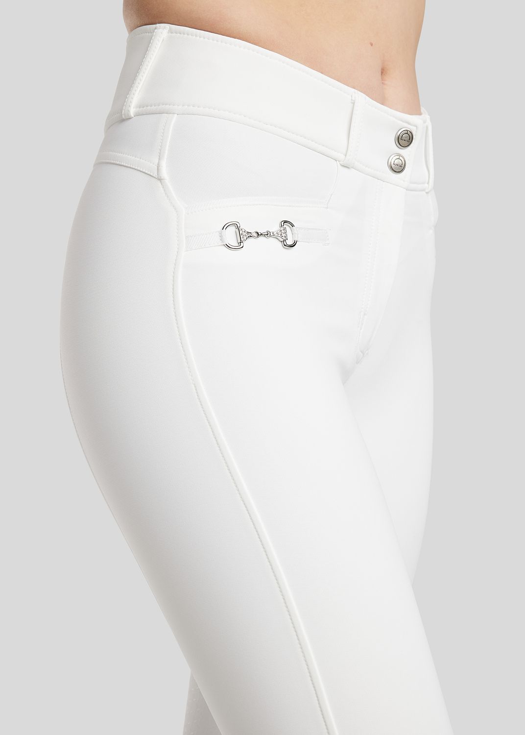 Molly Yati Breeches w. Silver Details - Fullgrip, White 