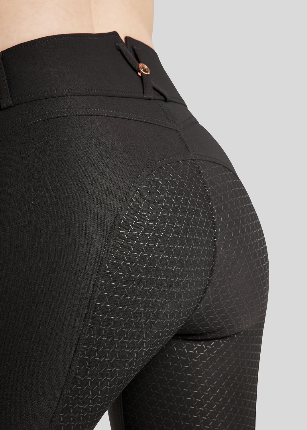 Molly Yati Breeches w. Rosegold Details - Fullgrip, Black 