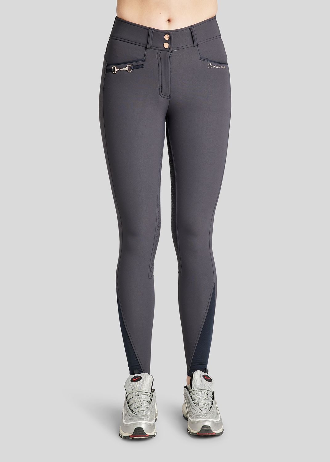 Molly Yati Breeches w. Rosegold Details - Fullgrip, Navy 