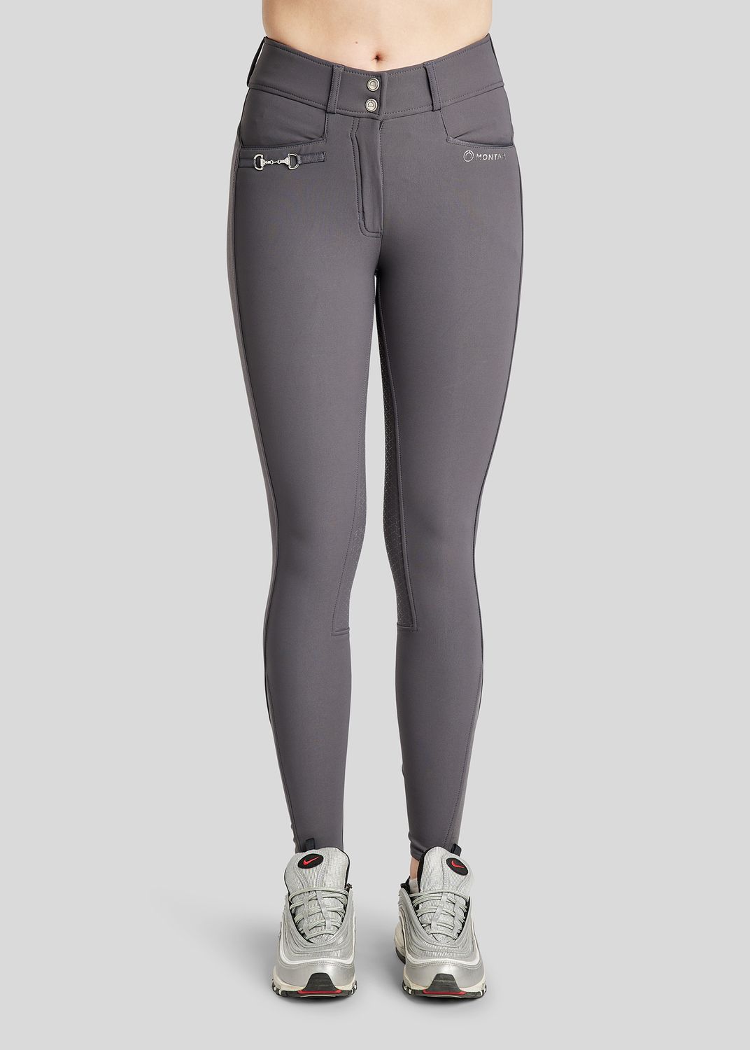 Molly Yati Breeches w. Silver Details - Fullgrip, Grey 