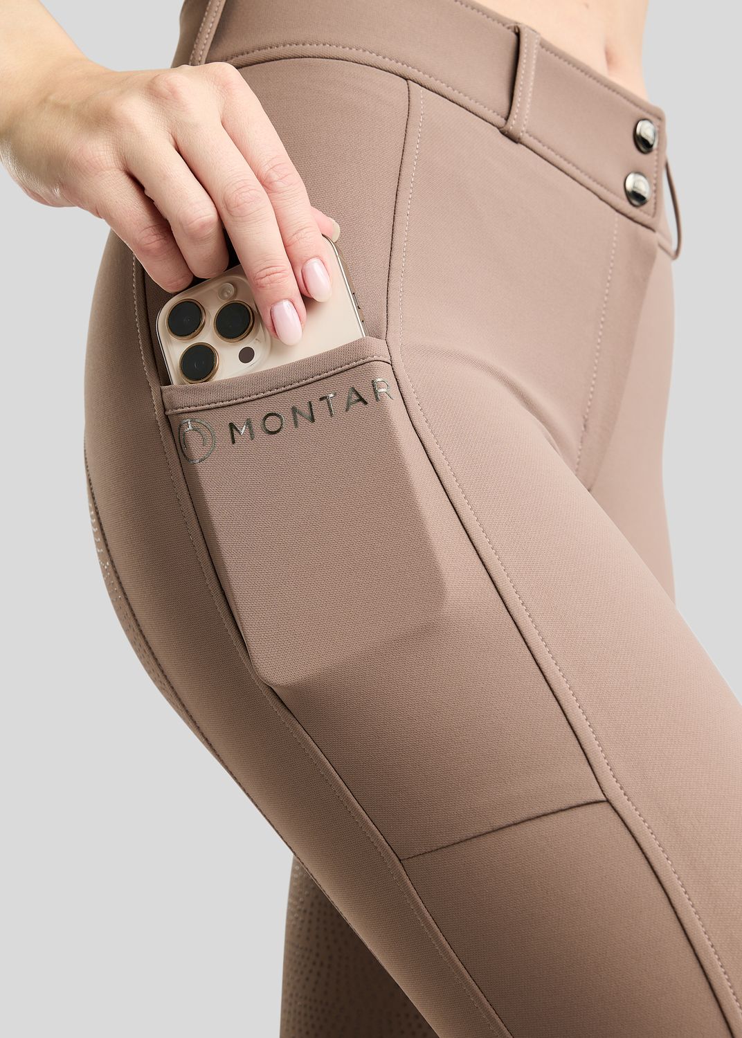 Megan Breeches w. Phone Pockets - Fullgrip, Nougat Brown 