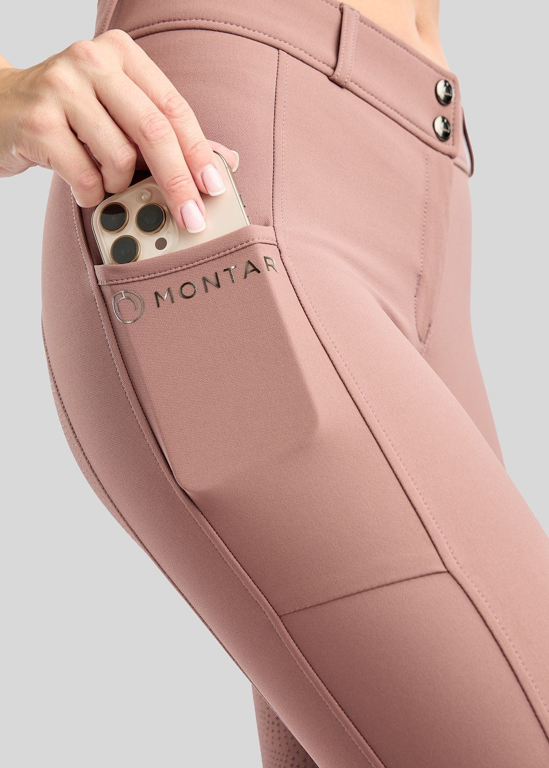 Megan Breeches w. Phone Pockets - Fullgrip, Dusty Rose 