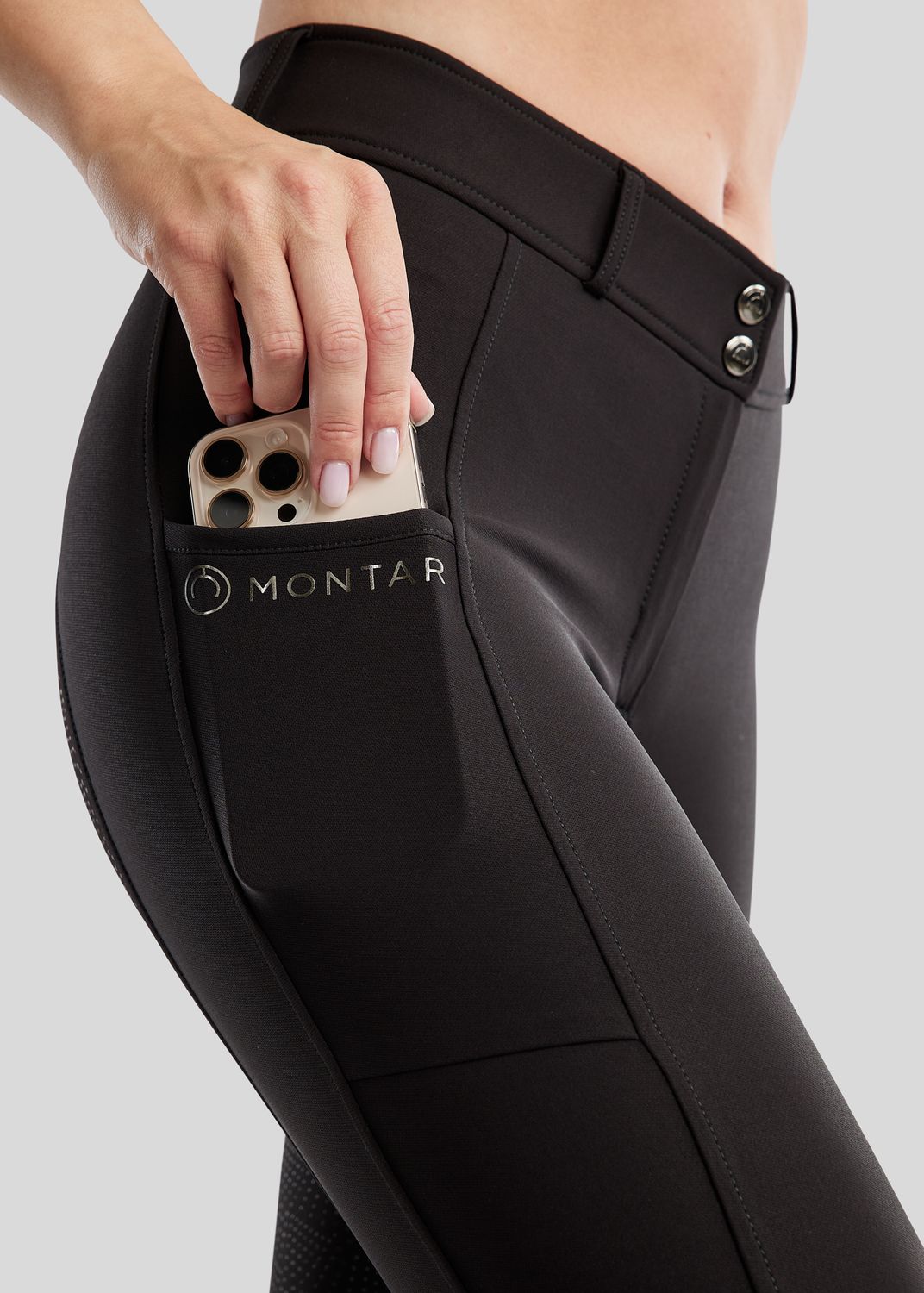Megan Breeches w. Phonepocket - Fullgrip, Black