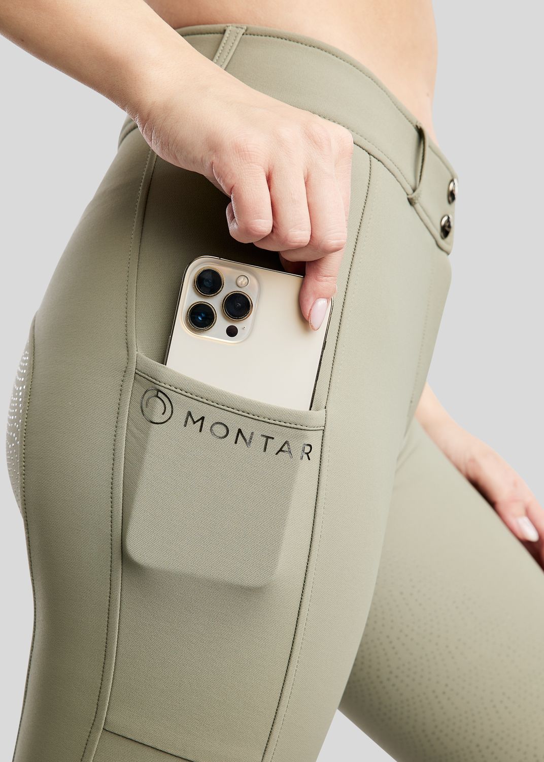 Megan Breeches w. Phone Pockets - Fullgrip, Dusty Green 