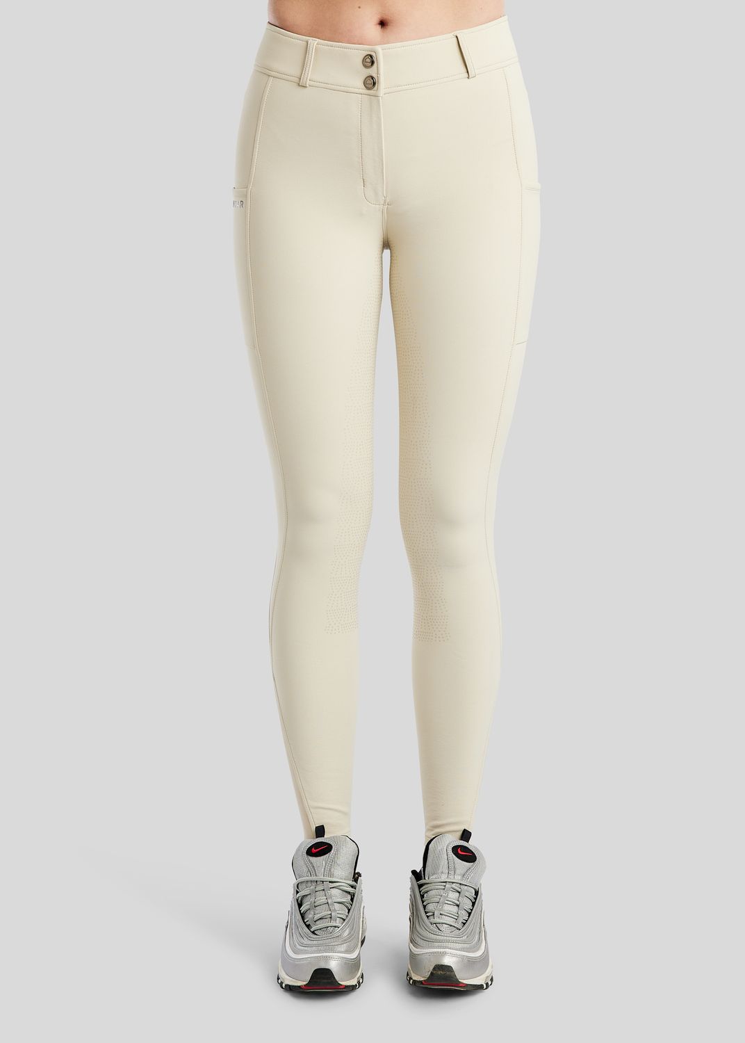 Megan Breeches w. Phone Pockets - Fullgrip, Warm Grey Beige 