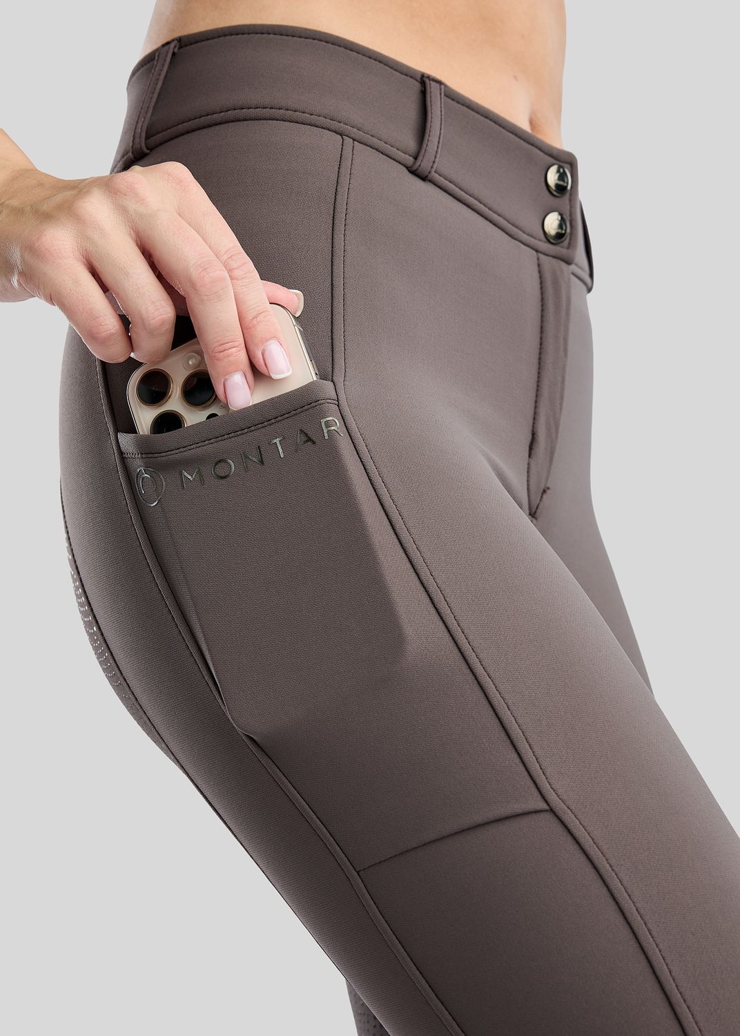 Megan Breeches w. Phone Pockets - Fullgrip, Black Peony 
