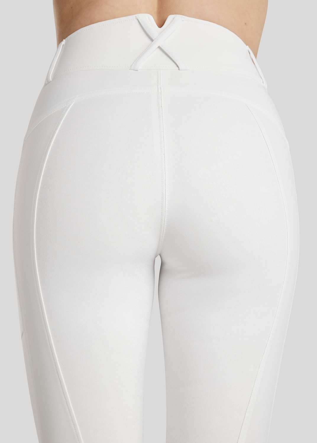 Michelle Tights w. Rosegold Logo - Fullgrip, White 