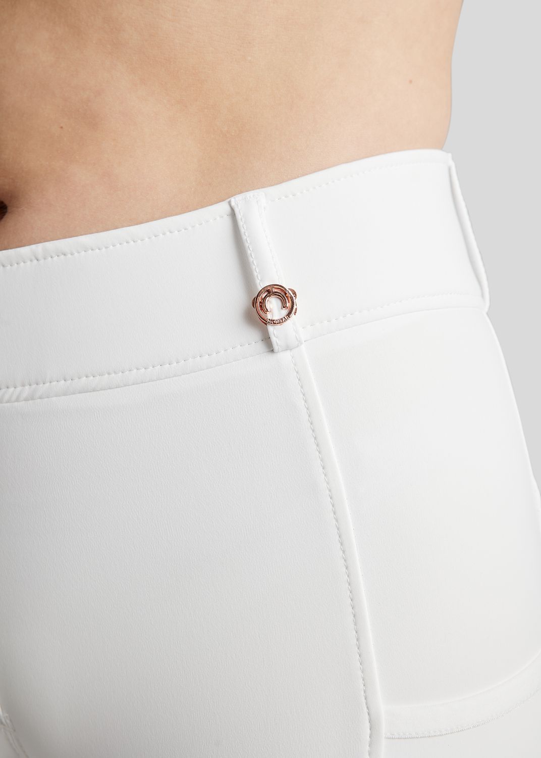 Michelle Tights w. Rosegold Logo - Fullgrip, White 