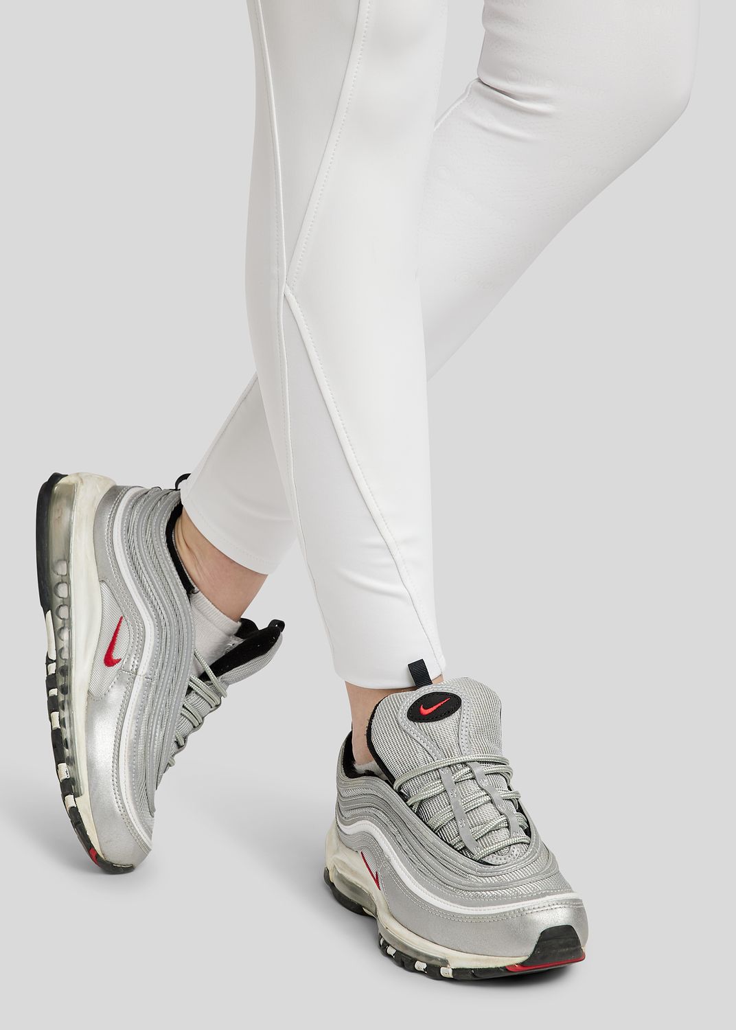 Michelle Tights w. Rosegold Logo - Fullgrip, White 