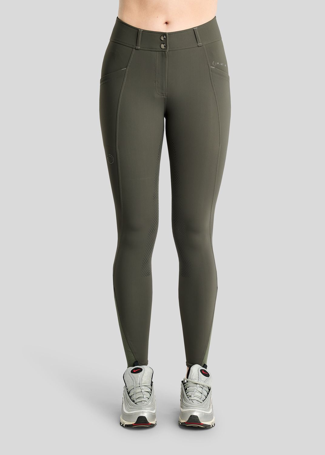 MoZida REFINED Breeches w. Gun Metal Crystals - Fullgrip, Forest Green 