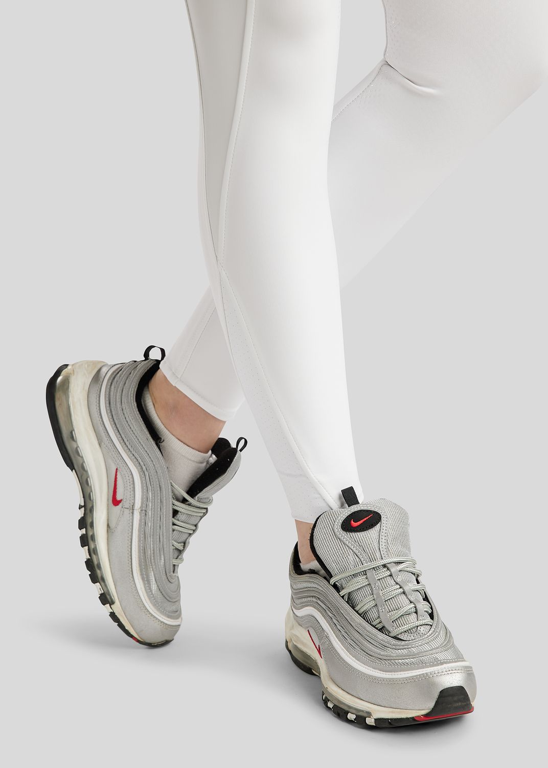 MoZida REFINED Breeches w. Gun Metal Crystals - Fullgrip, White 