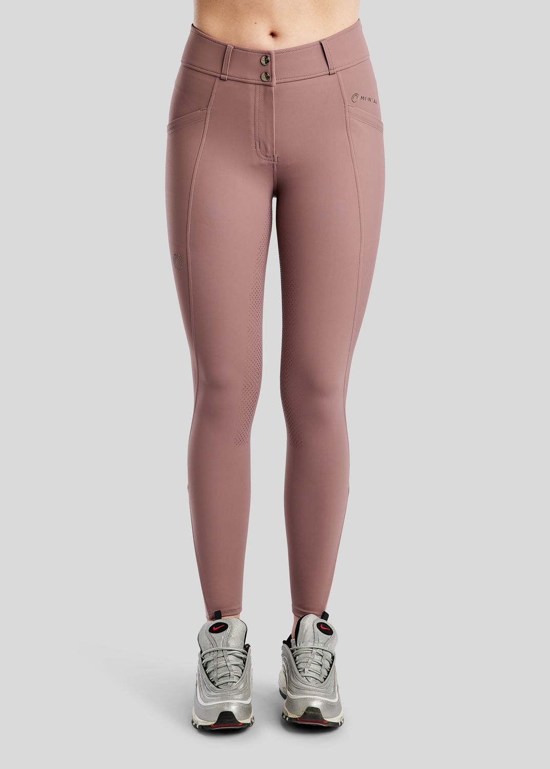 MoZida REFINED Breeches With Gun Metal Crystals - Fullgrip, Dusty Rose 