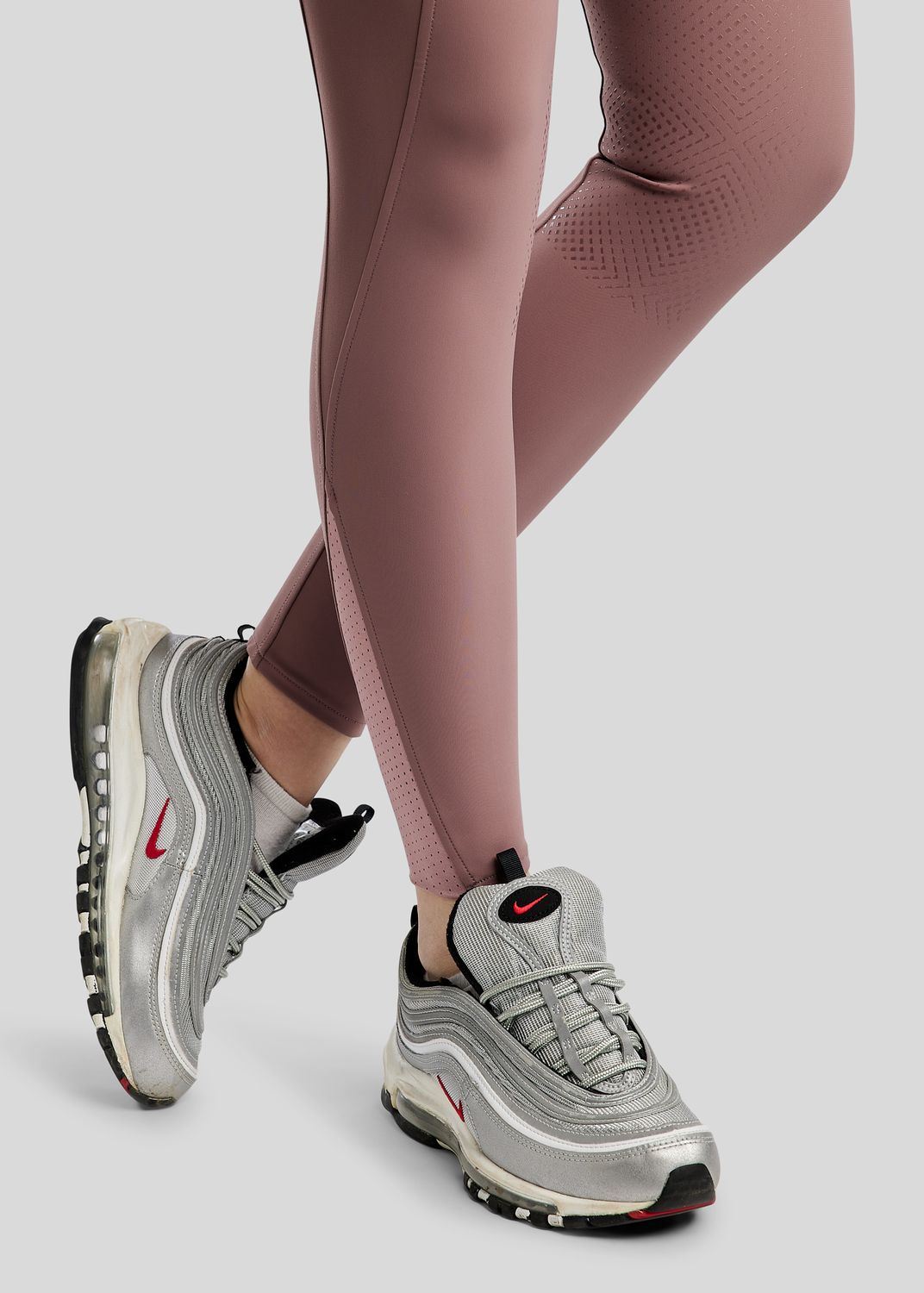 MoZida REFINED Breeches With Gun Metal Crystals - Fullgrip, Dusty Rose 