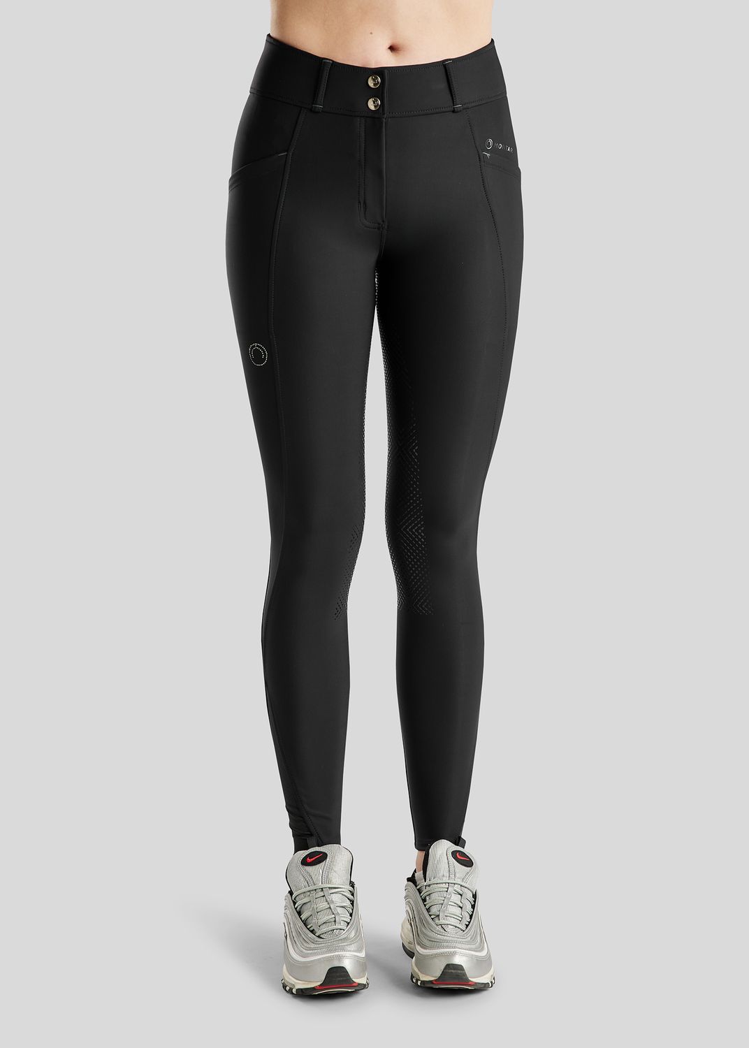 MoZida REFINED Breeches w. Gun Metal Crystals - Fullgrip, Black 