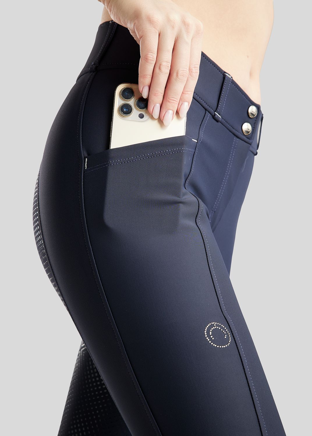 MoZida REFINED Breeches w. Gun Metal Crystals - Fullgrip, Navy 