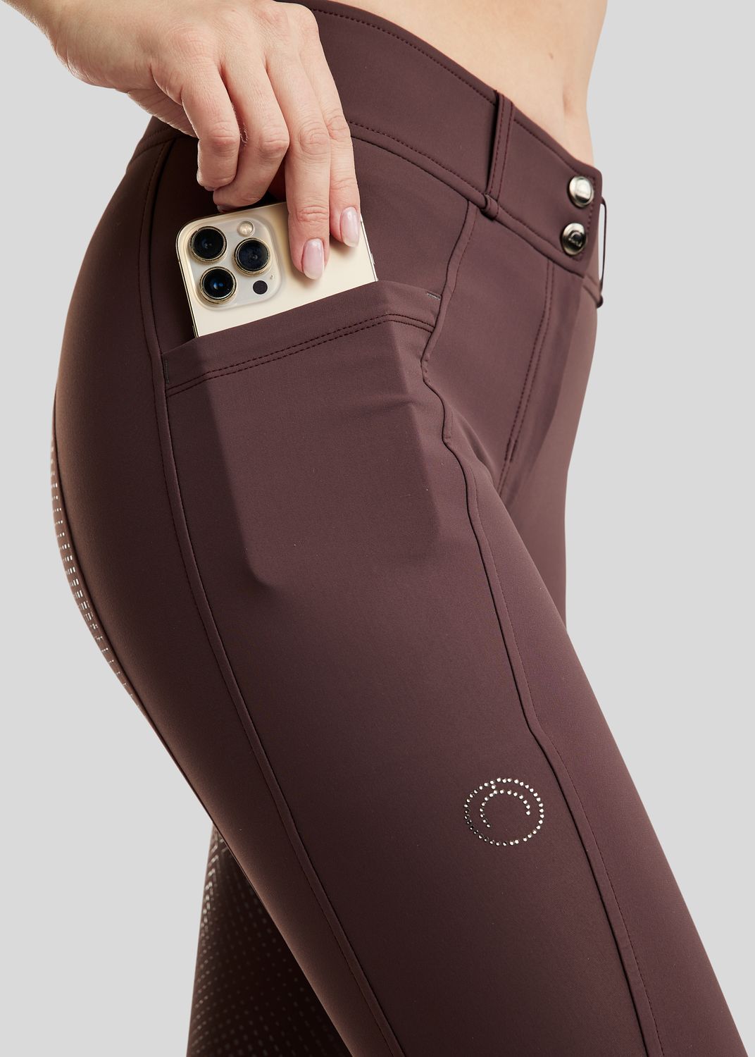 MoZida REFINED Breeches w. Gun Metal Crystals - Fullgrip, Black Peony 