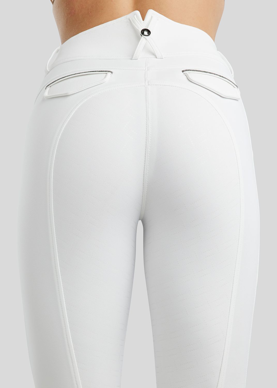 MoGloria Breeches w. Gun Metal Caviar Tape - Fullgrip, White 