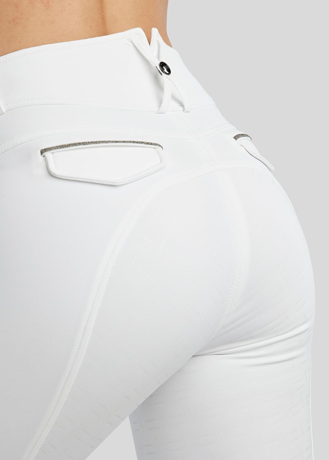 MoGloria Breeches w. Gun Metal Caviar Tape - Fullgrip, White 
