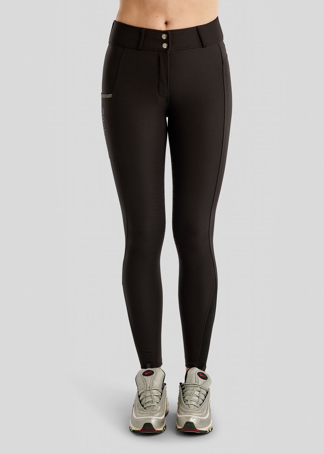 MoGloria Breeches w. Gun Metal Caviar Tape - Fullgrip, Black