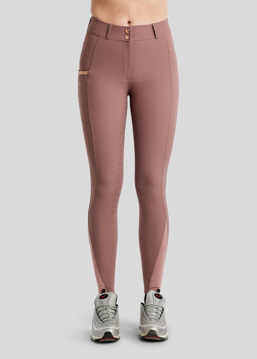 MoGlenda Breeches w. Rosegold Caviar Tape - Fullgrip, Dusty Rose 