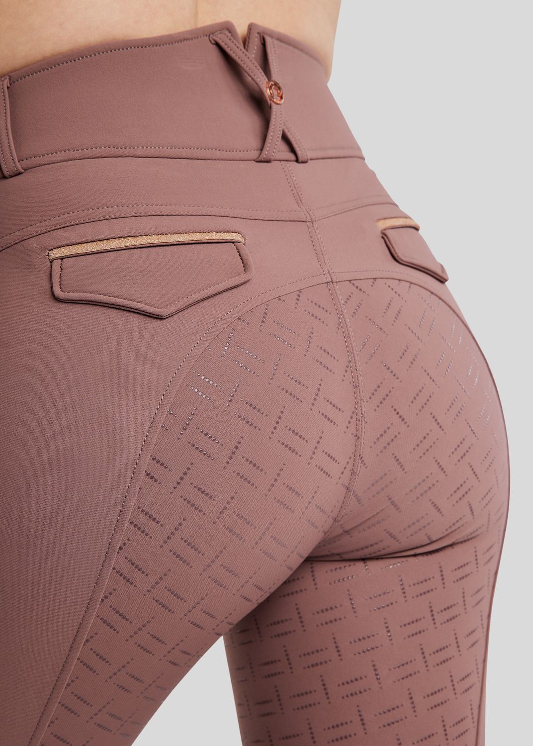 MoGlenda Breeches w. Rosegold Caviar Tape - Fullgrip, Dusty Rose 