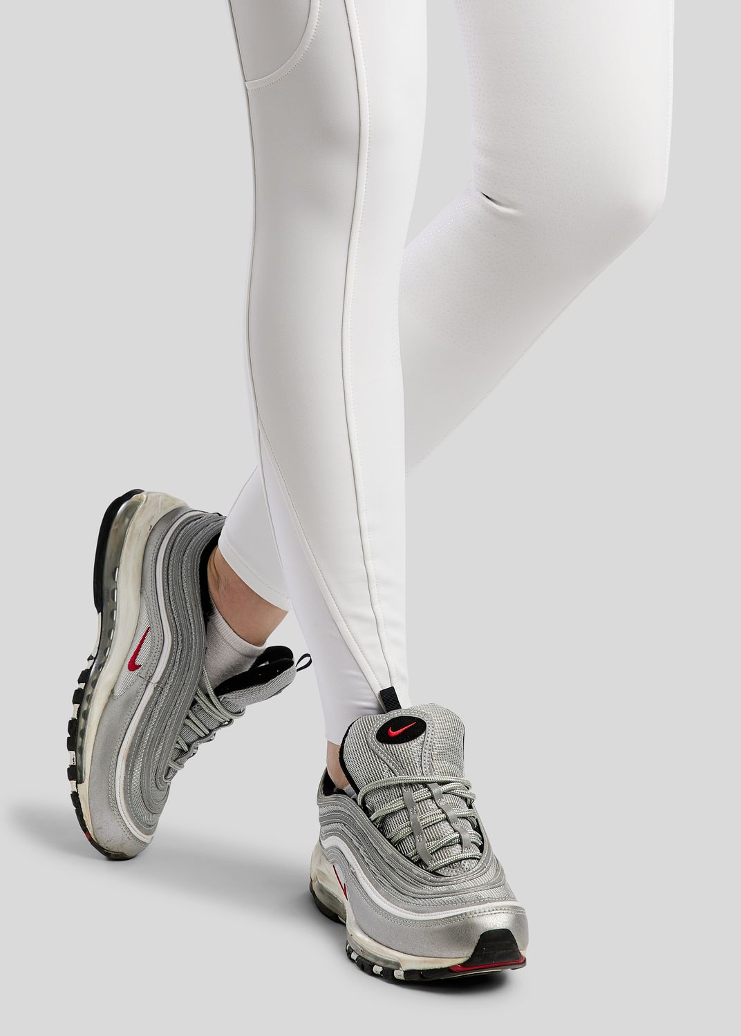 MoAddie Softshell Breeches w. Gun Metal Logo Charm - Fullgrip, White 