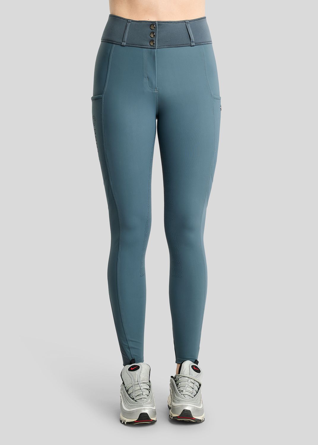 MoAddie Softshell Breeches w. Gun Metal Logo Charm - Fullgrip, Dark Slate 