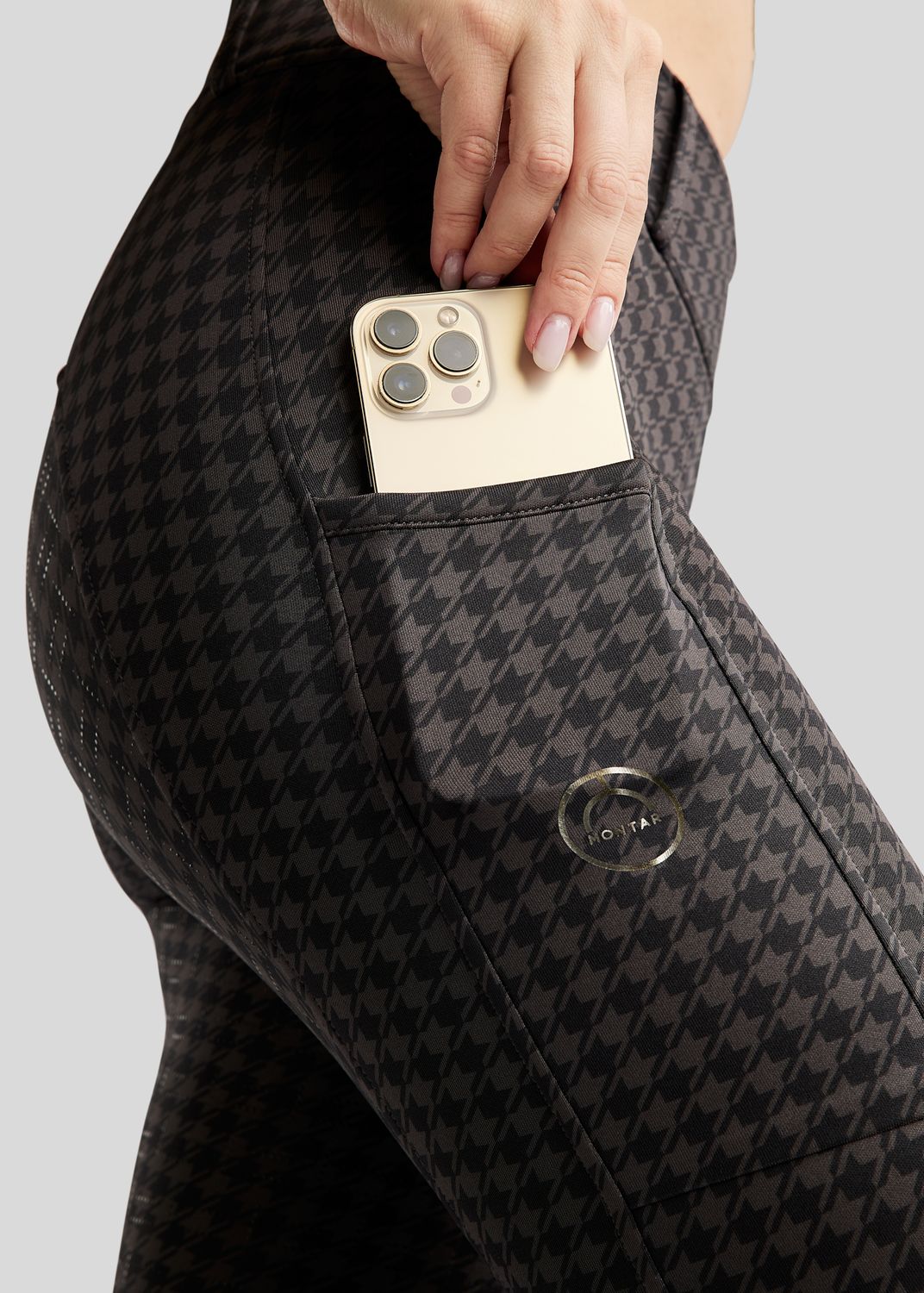 MoHannah Allover printed Houndstooth Pull-ons - Fullgrip, Slate Grey