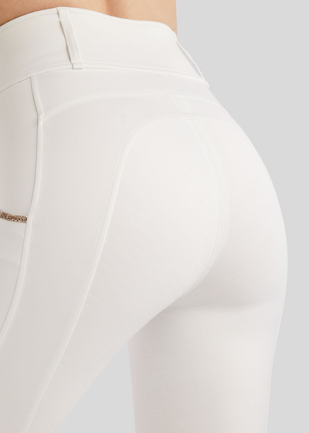 MoLila Pull On w. Champagne Crystals and Crystals Tape - Fullgrip, White