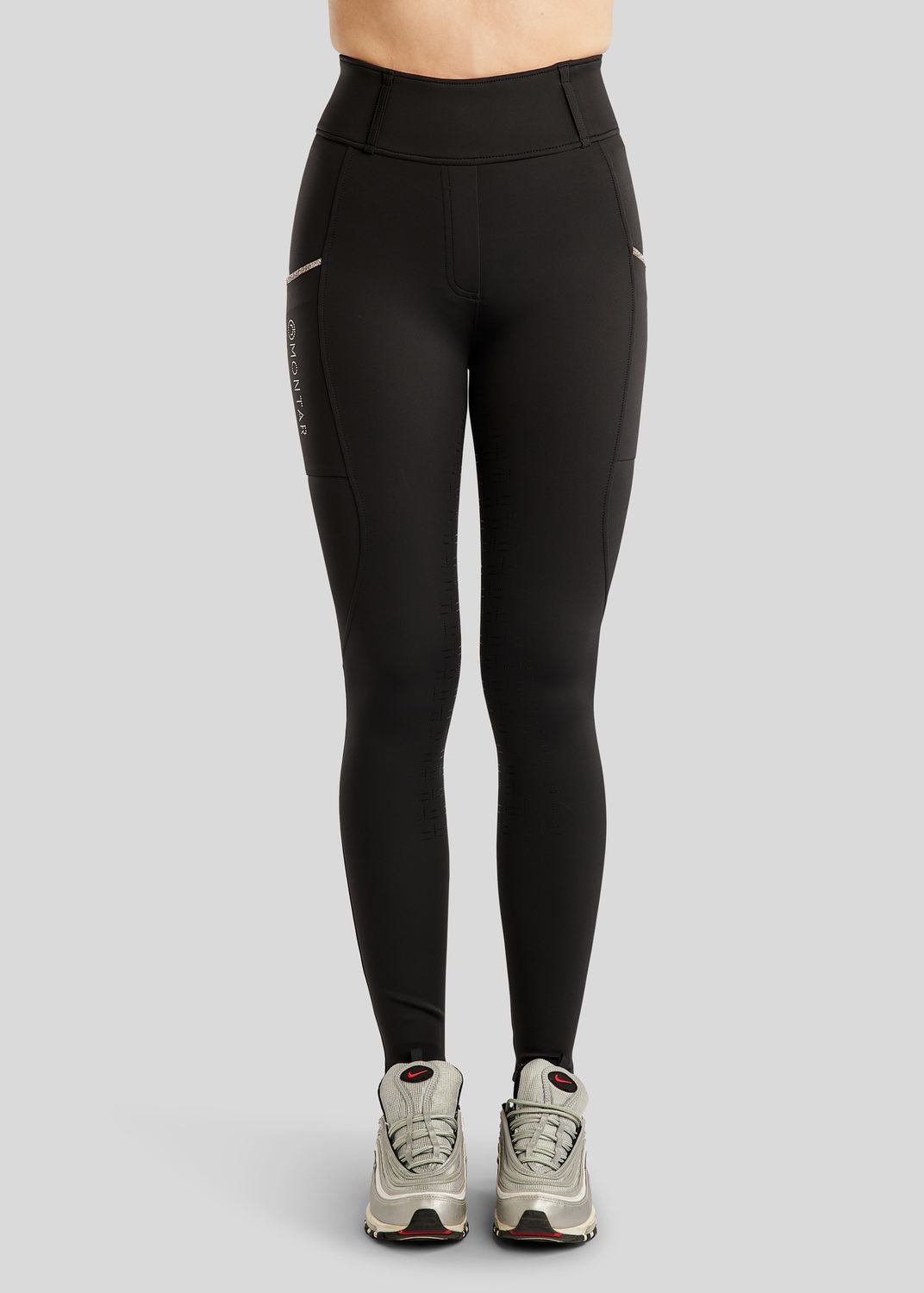 MoLila Pull On w. Champagne Crystals and Crystals Tape - Fullgrip, Black