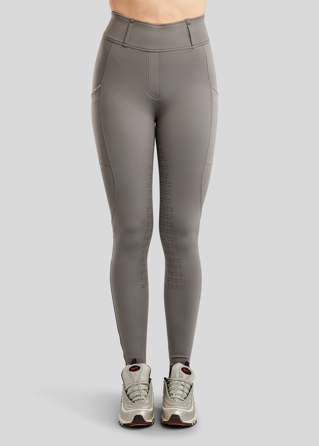 MoLila Pull On w. Champagne Crystals and Crystals Tape - Fullgrip, Grey