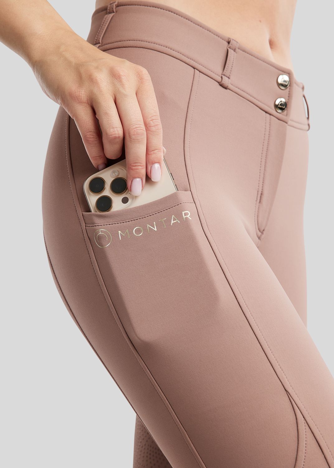 MoPhilipa Breeches w. Champagne Logo - Fullgrip, Blush