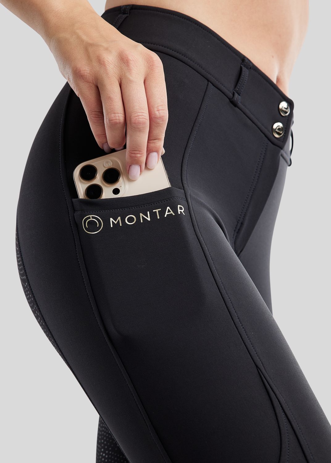 MoPhilipa Breeches w. Champagne Logo - Fullgrip, Navy