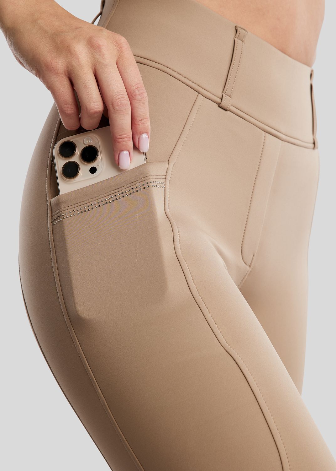 MoEverlisa Pull On w. Champagne Crystals - Fullgrip, Taupe 