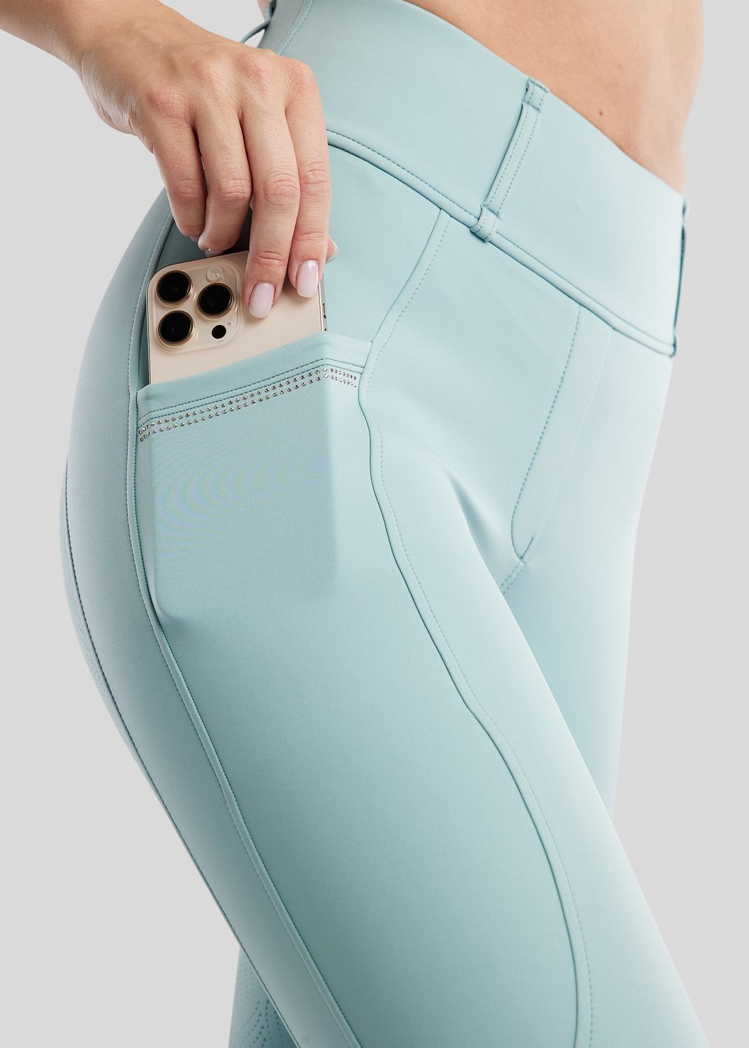 MoEverlisa Pull On w. Champagne Crystals - Fullgrip, Stone Blue 