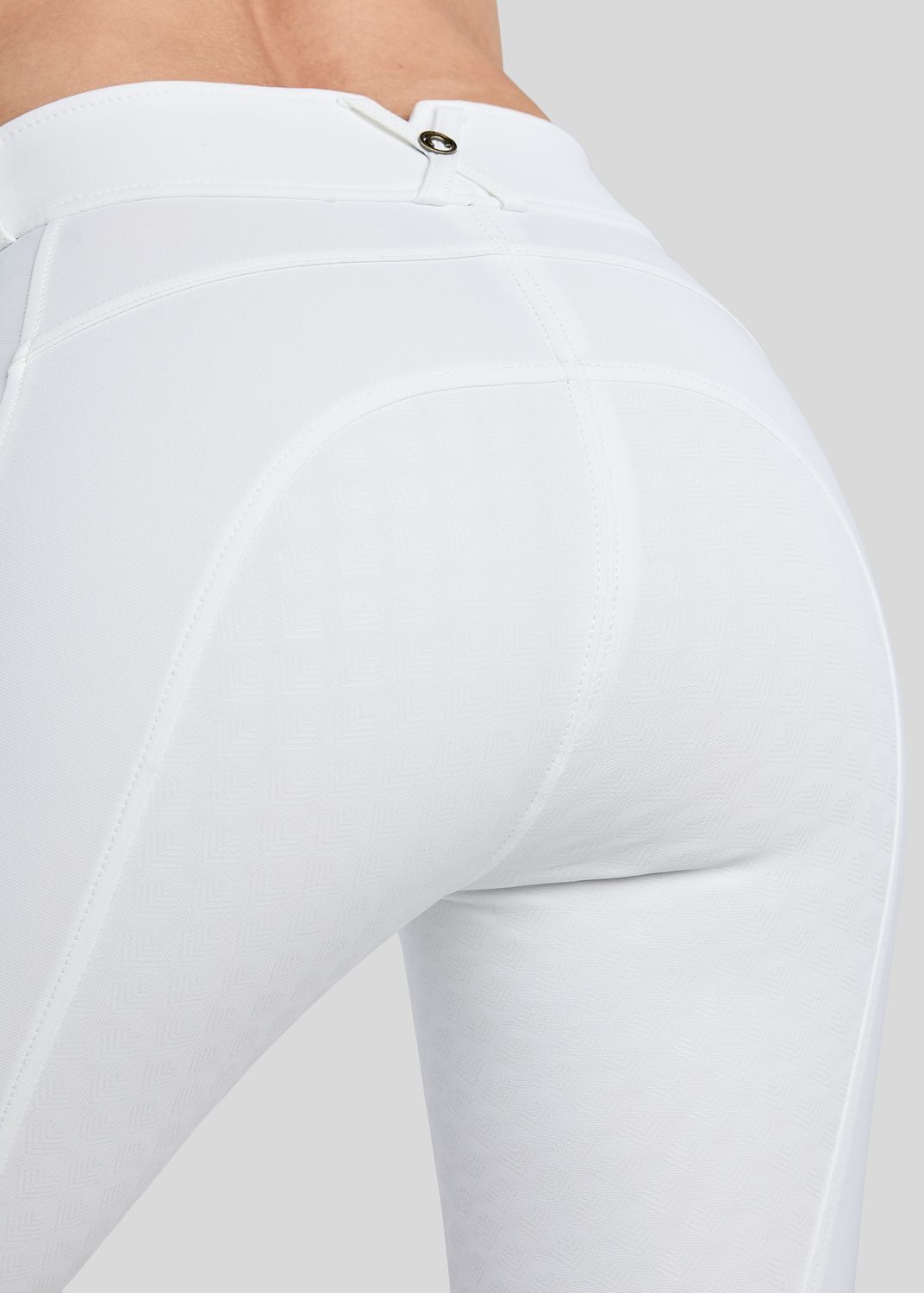MoVeronica Breeches w. Golden Quartz Caviar Tape and Crystals - Fullgrip, White 
