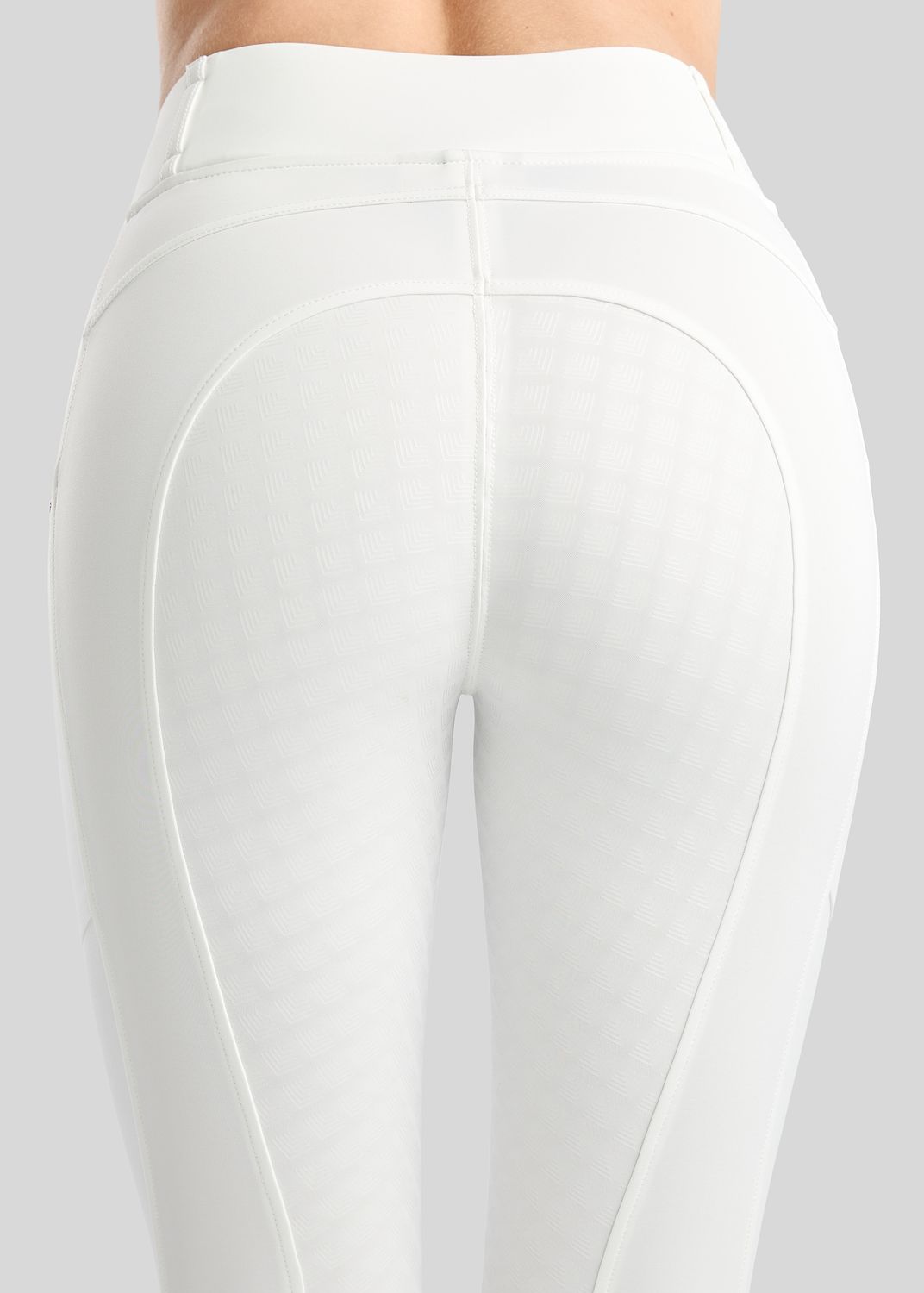 MoVeronica Hybrid Thermo Tights w. Golden Quartz Crystal Tape and Crystals - Fullgrip, White 