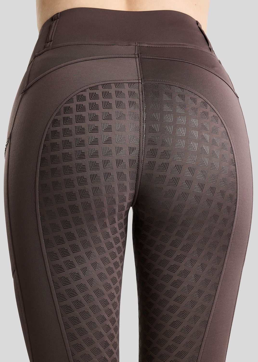 MoVeronica Hybrid Thermo Tights w. Golden Quartz Crystal Tape and Crystals - Fullgrip, Black Peony 