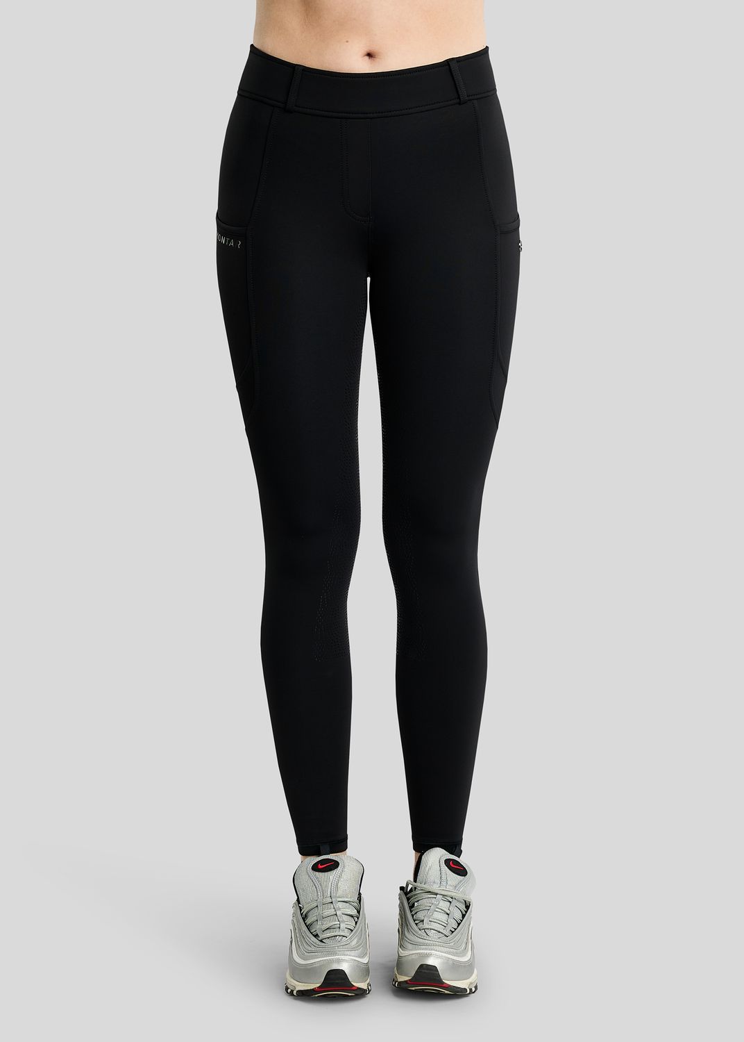 MoAddie Hybrid Thermo Tights w. Gun Metal Logo - Fullgrip, Black 