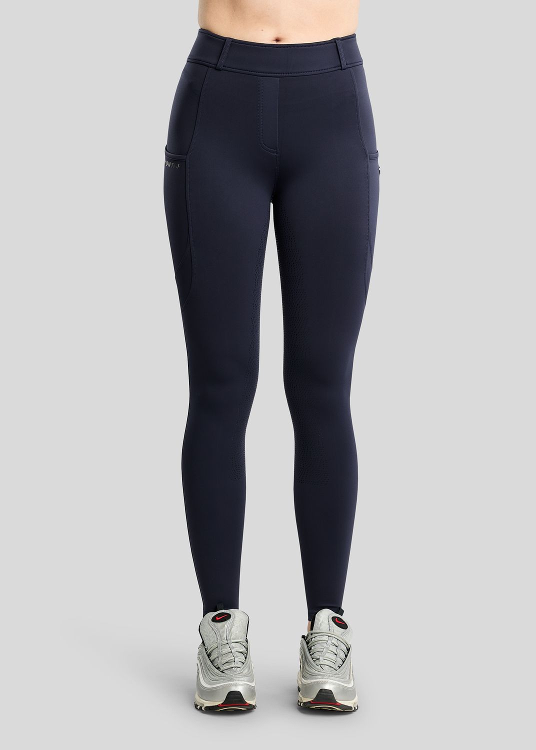 MoAddie Hybrid Thermo Tights w. Gun Metal Logo - Fullgrip, Navy 