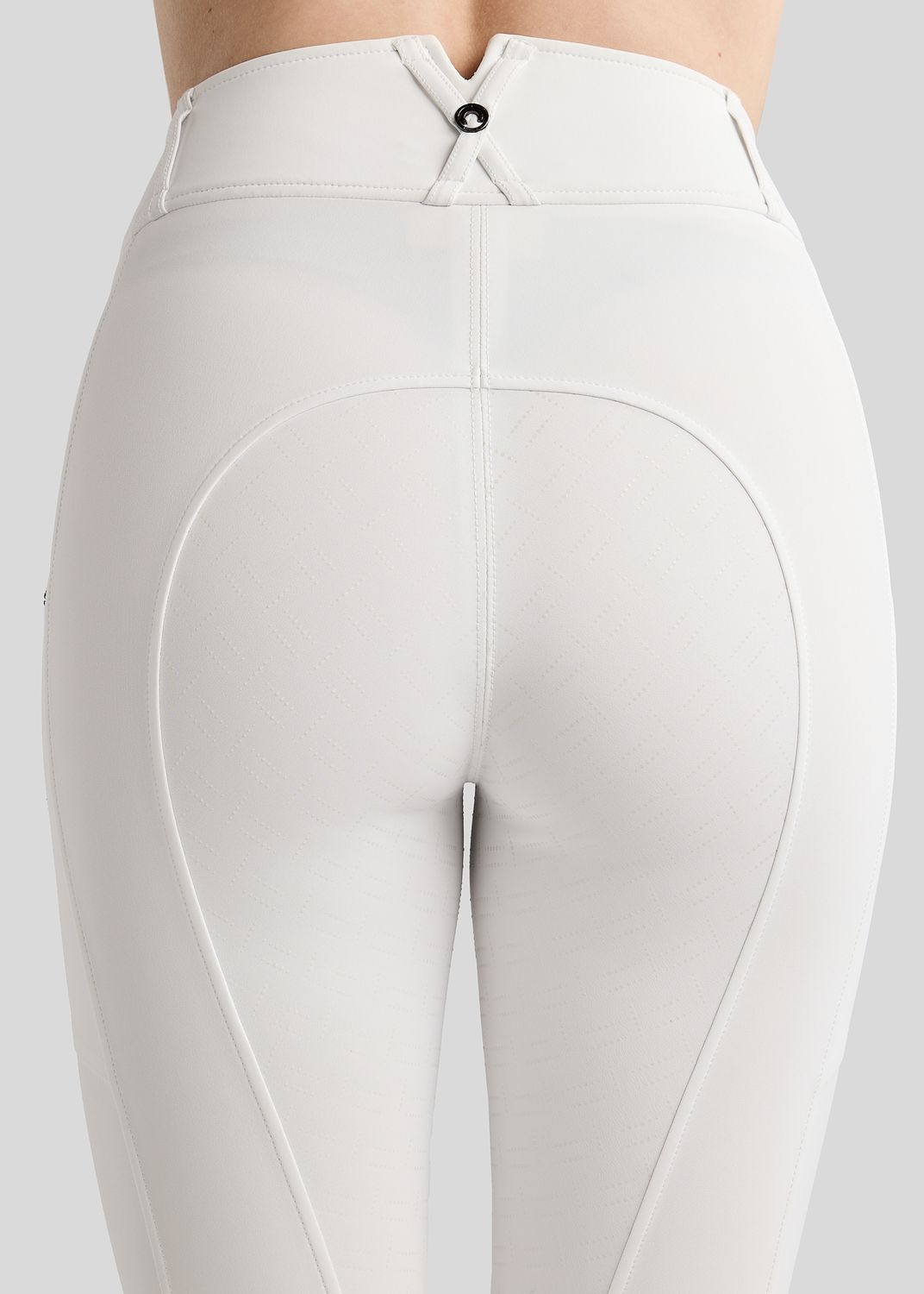 MoMaddy Breeches w. Gun Metal Crystals - Fullgrip, White 
