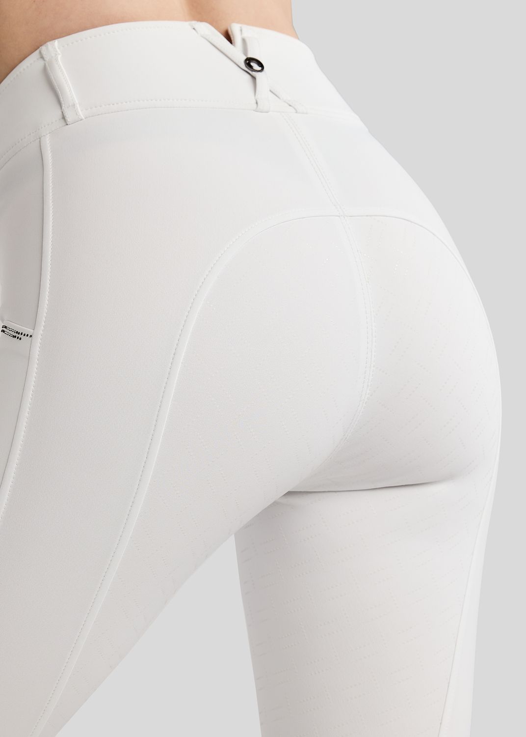 MoMaddy Breeches w. Gun Metal Crystals - Fullgrip, White 