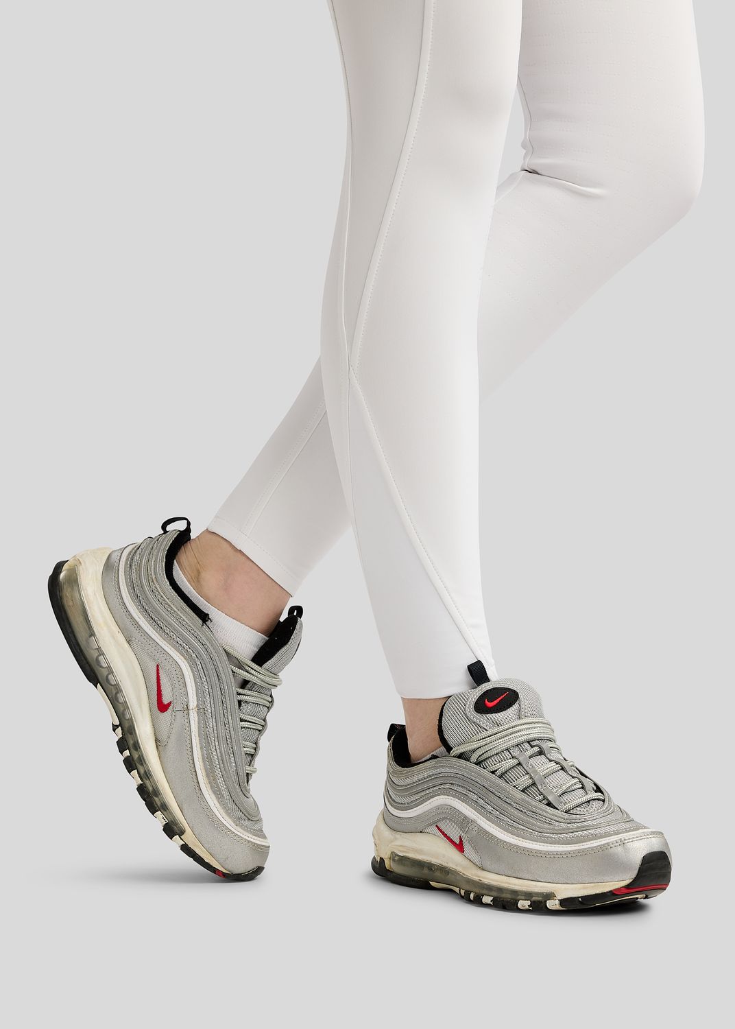 MoMaddy Breeches w. Gun Metal Crystals - Fullgrip, White 
