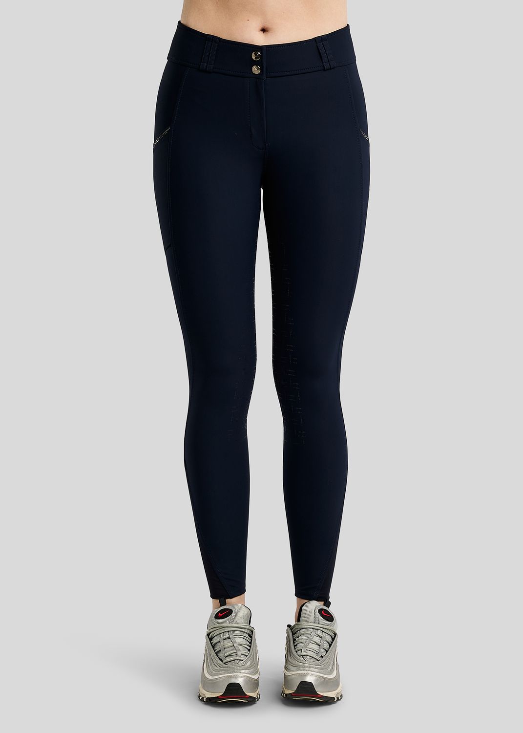 MoMaddy Breeches w. Gun Metal Crystals - Fullgrip, Navy 