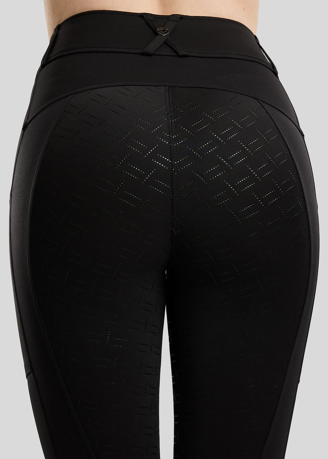 MoMaisy Hybrid Tights w. Gun Metal Crystal Tape - Fullgrip, Black 