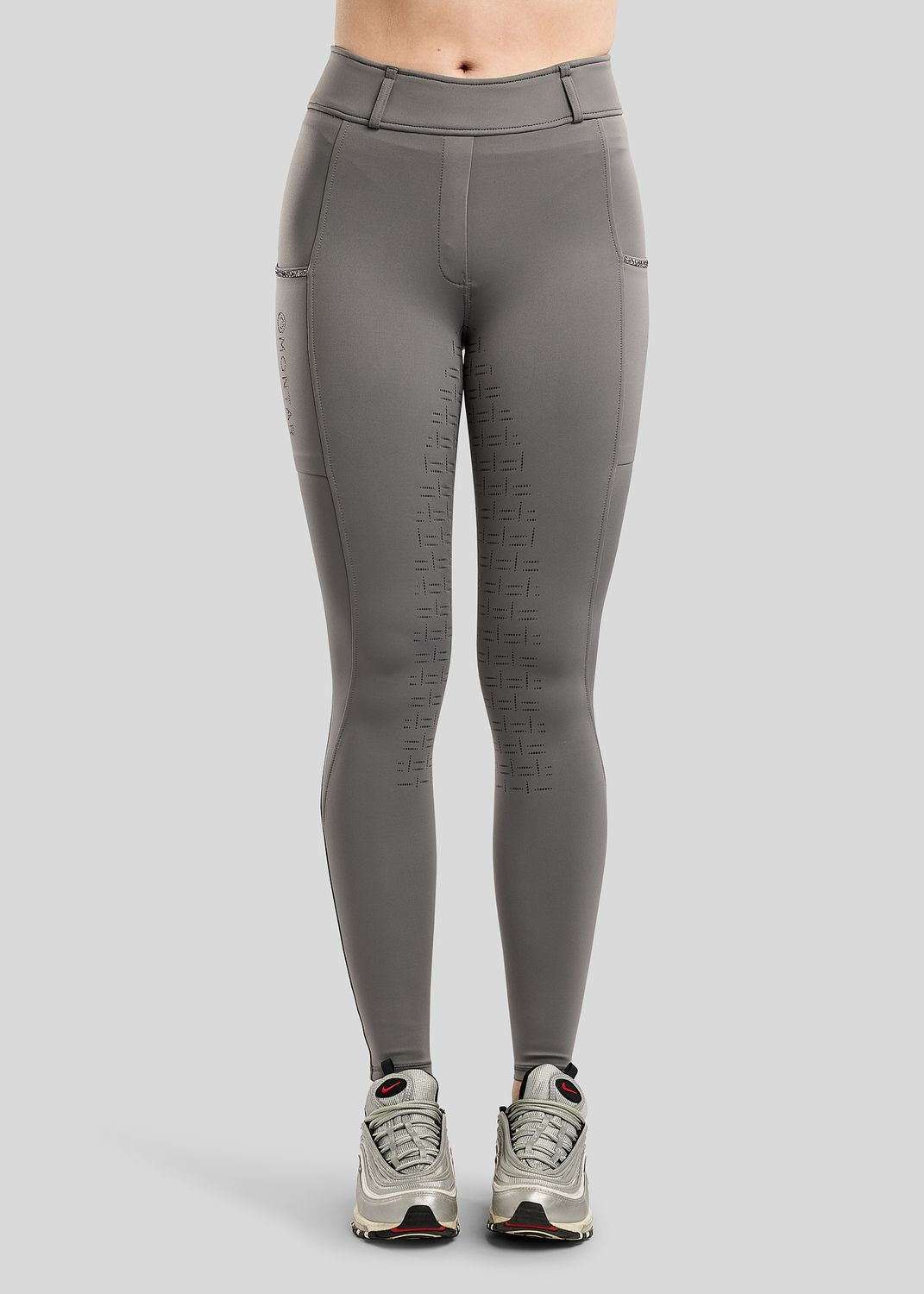 Grey MoMaisy Pull on with Gun Metal Crystal Tape F/G